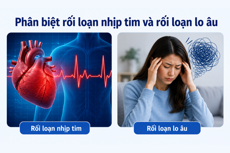 phân biệt rối loạn nhịp tim và rối loạn lo âu